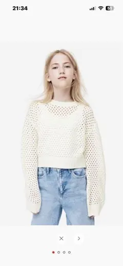 H＆M☆メッシュニットセーター 160