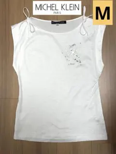 MICHEL KLEIN 半袖　スリーブレスTシャツ　ホワイト 花柄　Mサイズのサムネイル