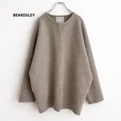 定価3.52万 ビアズリー ニットコート モカ 洗えるコート 春先まで活躍