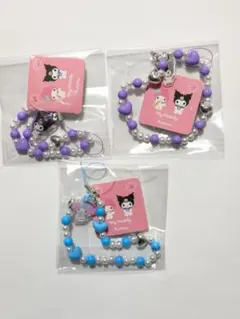 マイメロディ×クロミ　アクリルキーホルダー付ビーズストラップ　2種3個