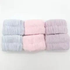 洗顔用 吸水リストバンド ふわふわ手首バンド6点セット