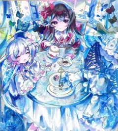 d*2様 まのさば 桜庭エマ 二階堂ヒロ 魔法少女ノ魔女裁判 手描きアナログイラ まのさば 二階堂ヒロ 桜庭エマ 魔法少女ノ魔女裁判 ファンアート