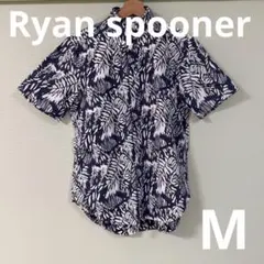 Reyn Spooner 半袖シャツ ボタニカル柄 ネイビー M