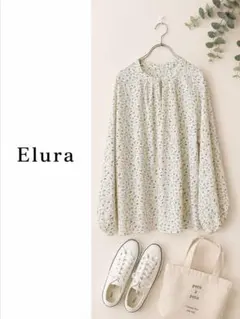 Elura エルーラ 花柄ブラウス Mサイズ アイボリー 長袖 フェミニン 上品のサムネイル