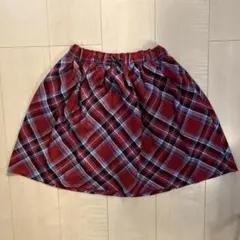 anyFAM 赤と黒のチェック柄スカート 140