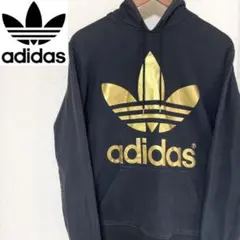 adidas アディダス パーカー トレフォイル ビッグロゴ ゴールド プリント