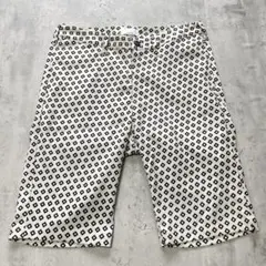 Lui's チノショーツ 菱紋様 総柄 L相当 オフホワイト 紺 ハーフパンツのサムネイル