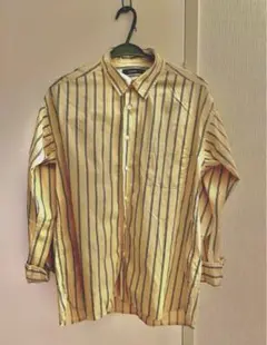 RAGEBLUE シャツ　長袖　ストライプ　イエロー系　ベージュ