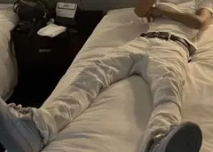 VALABASASバラバサスダメージパネルホワイト ブーツカットデニム　30