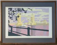 美品 沢田哲郎「GLOW」シルクスクリーン 1994年作 直筆サイン入 額縁入