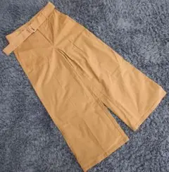 ✨GU✨ジーユー♡ワイドパンツ♡チノワイドパンツ♡ベルト付き♡茶(XL)