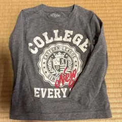 COLLEGEプリント 長袖カットソー 100cm グレー