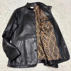 美品 XL タケオキクチ 羊革 ラムレザー レザージャケット 総柄 裏地