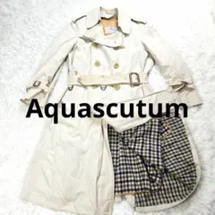 英国製 アクアスキュータム トレンチコート Aqua5 クラブチェック