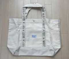 ROXY 大きめ キャンバストートバッグ 生成り ロゴ入りのサムネイル