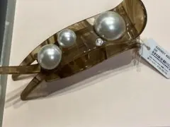 GOLDY ラメ付きヘアクリップ　ブラウン