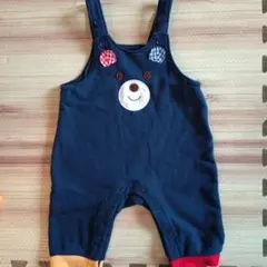 ミキハウス　ホットビスケッツ　サロペット ロンパース　くま　70cm