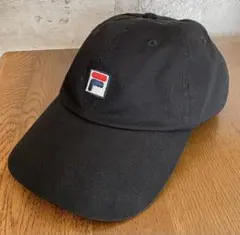 FILA キャップ ブラック 57〜59cm 綿100％ ロゴ刺繍