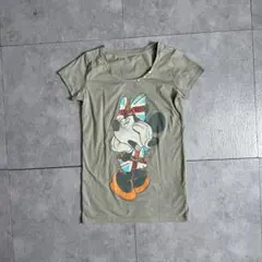 DisneyミニーちゃんプリントTシャツ半袖y2kグランジ平成ギャル