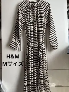H&M ストライプ 長袖 シャツワンピース M