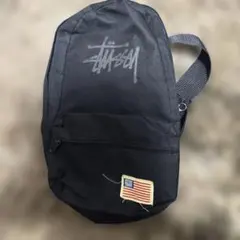 Stussy ボディバッグ ブラック ロゴ 星条旗ワッペン