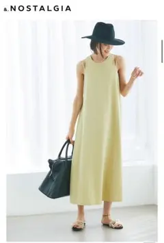 &.NOSTALGIA ストラップカットワンピース　 ライム　Mサイズ