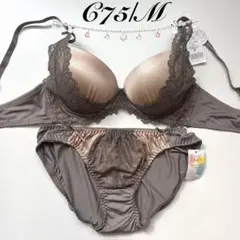 C75/M ロマンティックレース ブラジャー&ショーツ グレー 71444のサムネイル