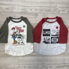 【110サイズ】トイストーリー＆カーズ　ラグランTシャツ2枚セット