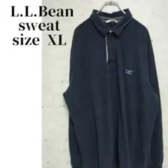 L.L.Bean 長袖ポロシャツ　ワンポイントロゴ　紺ネイビー XL