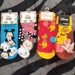 ディズニー　キャラクターソックス　4足