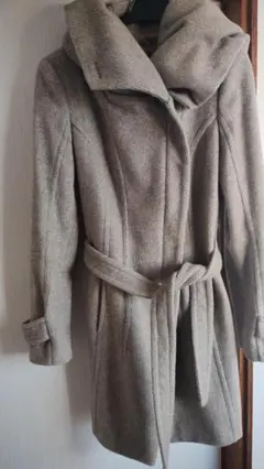 ZARA BASIC フード付きベルトロングコート XS