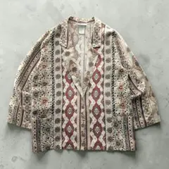 90s USA製 総柄 幾何学 ライトジャケット XL ビッグシルエット