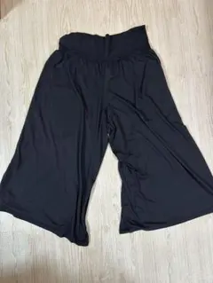 マタニティ ブラック ワイドパンツ M-L