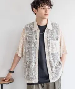 RAGEBLUE シアーシャツ / レースビッグシルエットシャツ