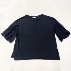 グローバルワーク　 パフスリーブTシャツ　ブラック　カジュアル　シンプル　Mのサムネイル