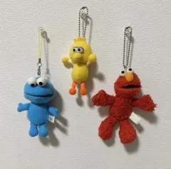 セサミストリート　クッキーモンスター　ビッグバード　エルモ　ストラップ　セット