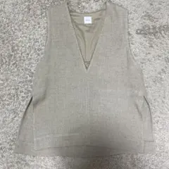 Spick & Spanスピックアンドスパン リネンツイードベスト　ナチュラル