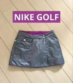NIKE ナイキゴルフ巻きスカート9号M防寒スカートリバーシブル　グレー