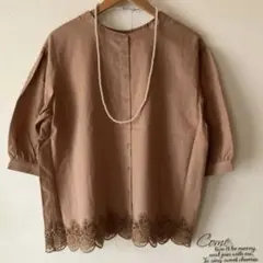 リネン　七分袖ブラウス　2way サマンサモスモス　SM2 コットン シャツ