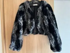 cheeno ショートファーコート 黒・グレー