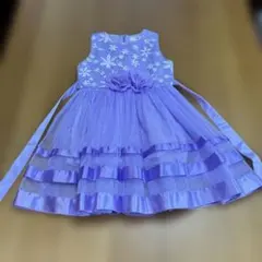 R*ク様 紫色 花刺繍 ドレス 120サイズ