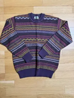 クロコダイル幾何学模様セーター Lサイズ