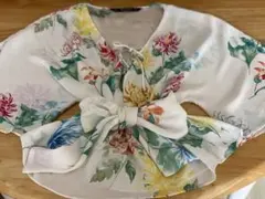 ZARA 花柄五分袖シャツ・ブラウス