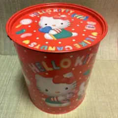 当時物キティ 円 丸 ドラム缶 1999レトロ スチール　ペール缶　蓋付バケツ