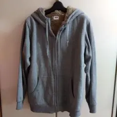 UNIQLO 裏ボア パーカー XL　メンズ グレー　ボアベージュ