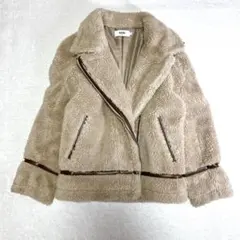 美品✨アズールバイマウジー◇ボア ジャケット ブルゾン ベルト ジップアップ M