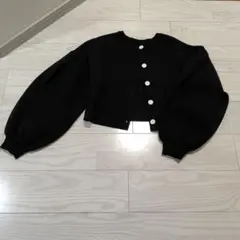 Heatherバルーンスリーブ 黒 カーディガン　フリーサイズ