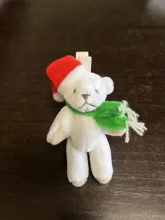 クマ　ぬいぐるみクリップ　サンタ　クリスマス