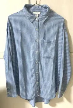 FOREVER 21 ライトブルー・ストライプブラウスM