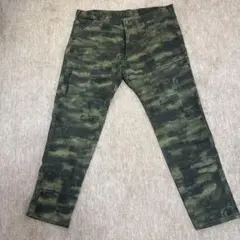 メンズ迷彩柄デニム　ストレート3L